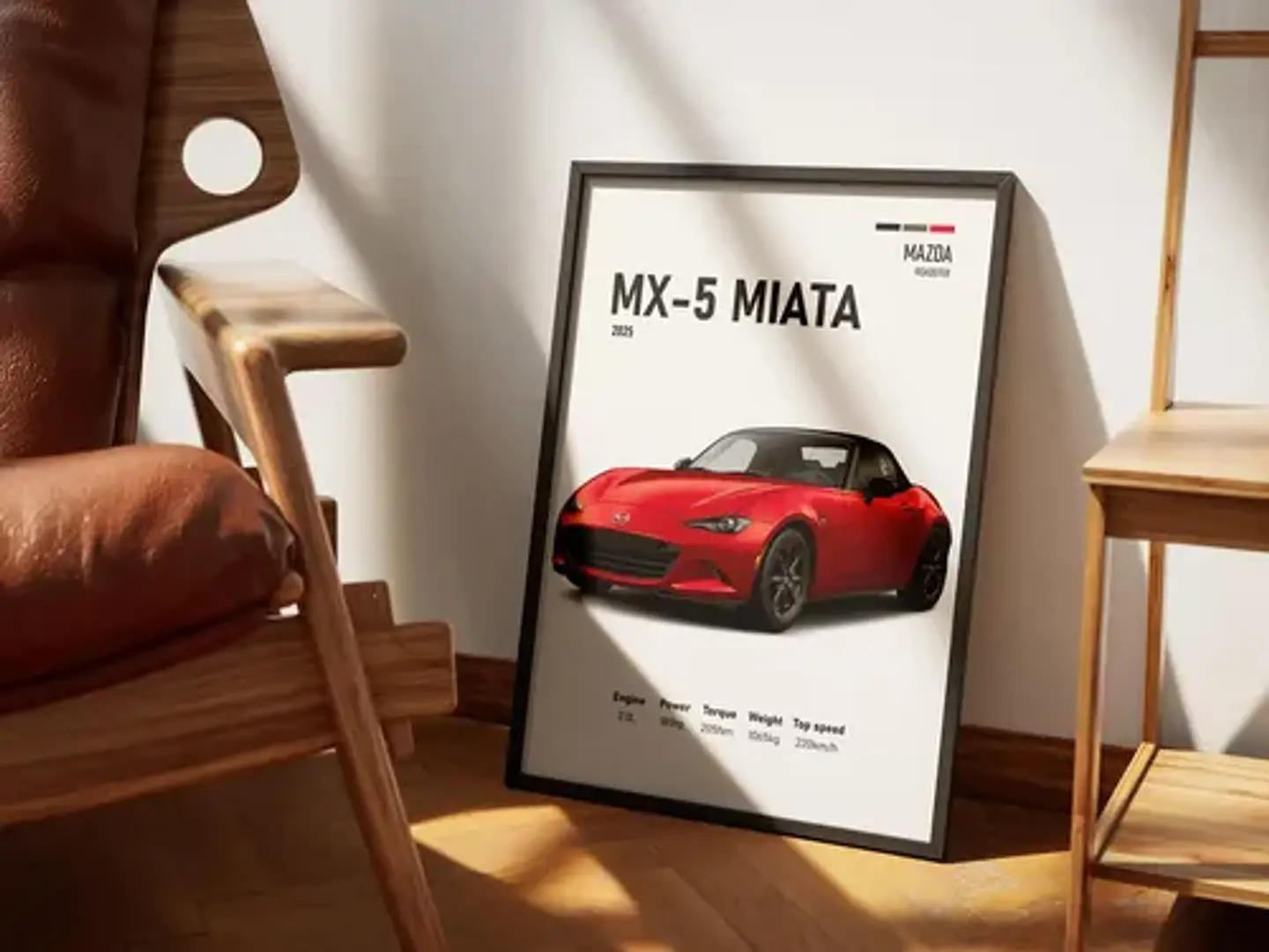 Cuadro Auto Mazda Mx-5 Miata Deportivo + Marco 1