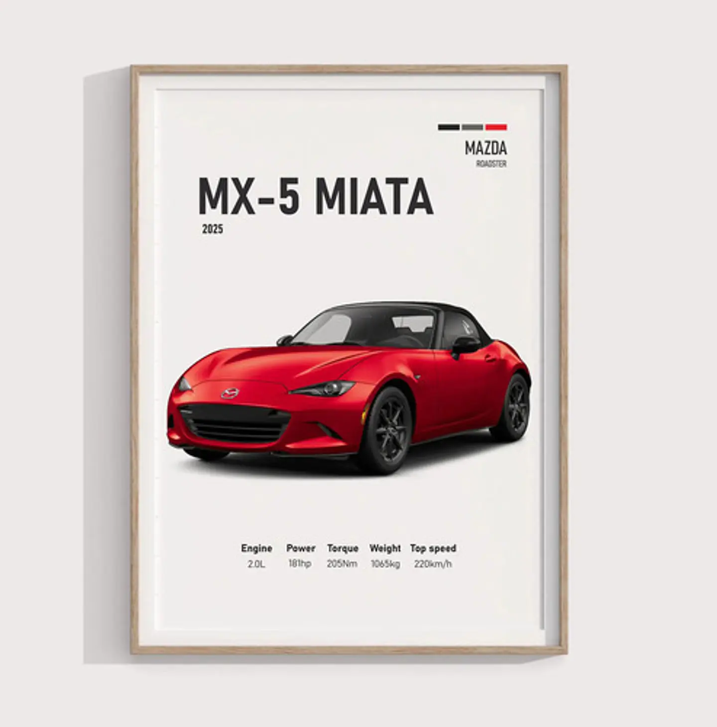 Cuadro Auto Mazda Mx-5 Miata Deportivo + Marco 2