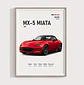 Cuadro Auto Mazda Mx-5 Miata Deportivo + Marco - Miniatura 2