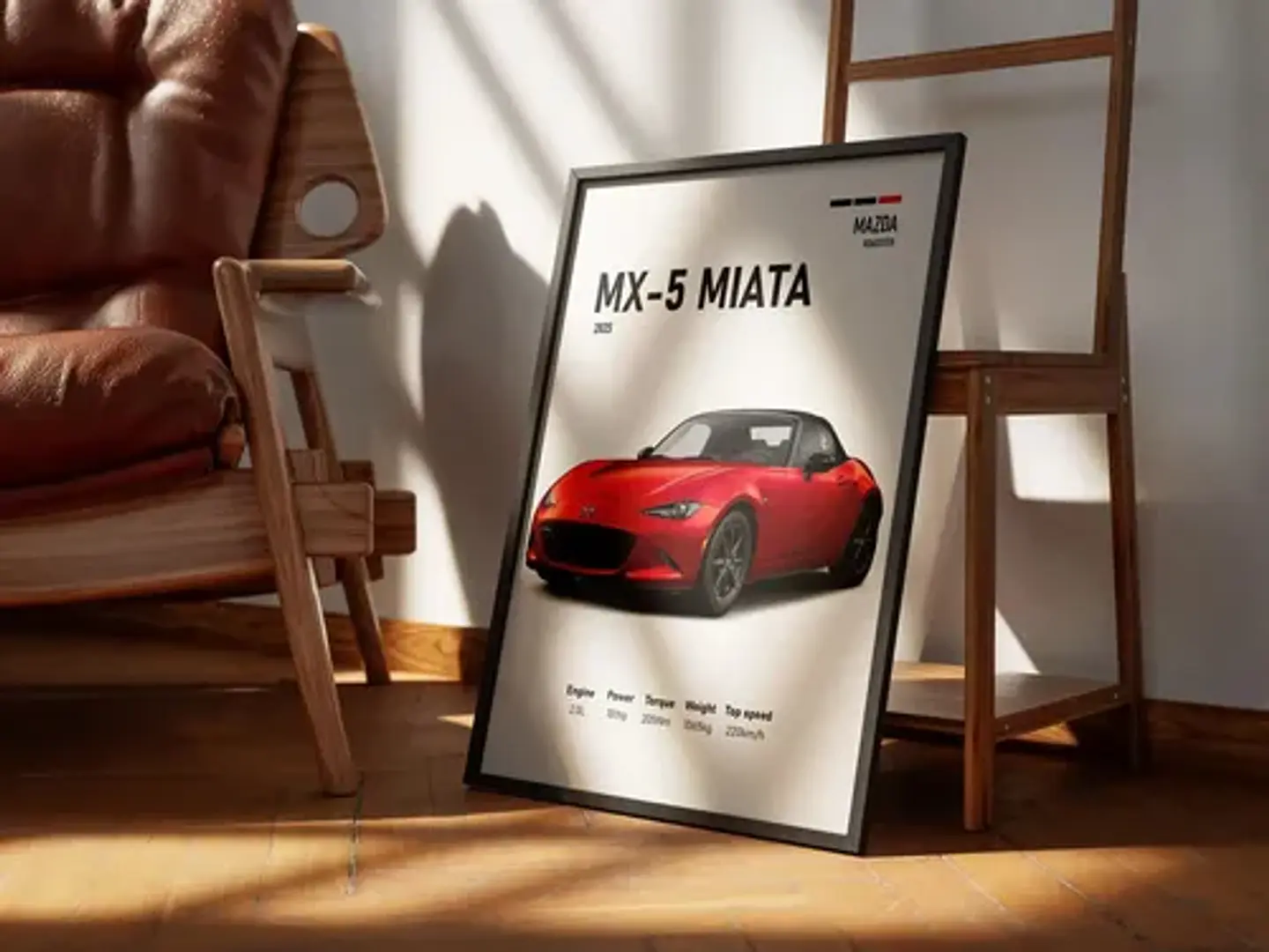 Cuadro Auto Mazda Mx-5 Miata Deportivo + Marco 3