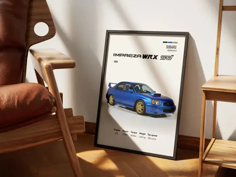 Cuadro Subaru Impreza Wrx Sti 2004 Deportivo  + Marco 2