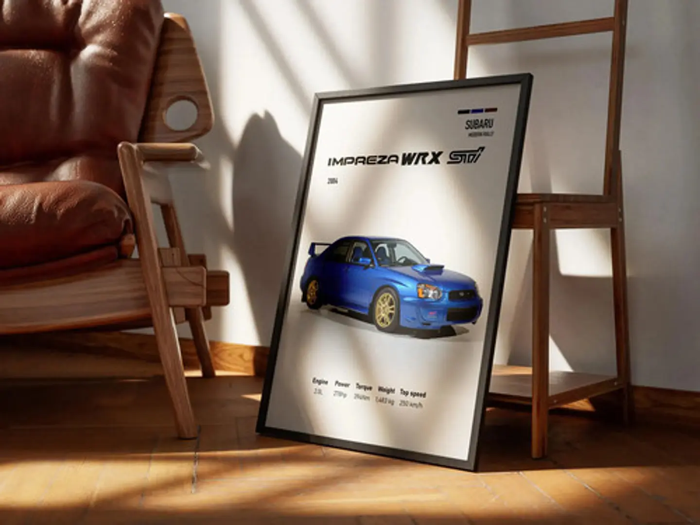 Cuadro Subaru Impreza Wrx Sti 2004 Deportivo  + Marco 3