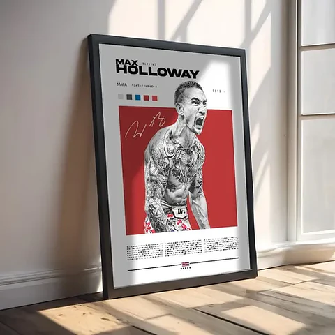 Cuadro Max Holloway Peleador Artes Marciales Ufc + Marco
