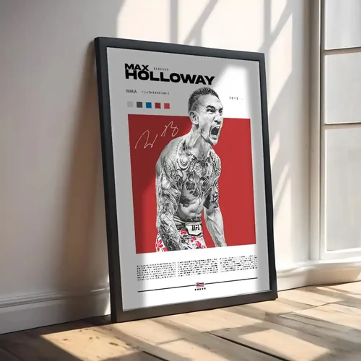Cuadro Max Holloway Peleador Artes Marciales Ufc + Marco 2