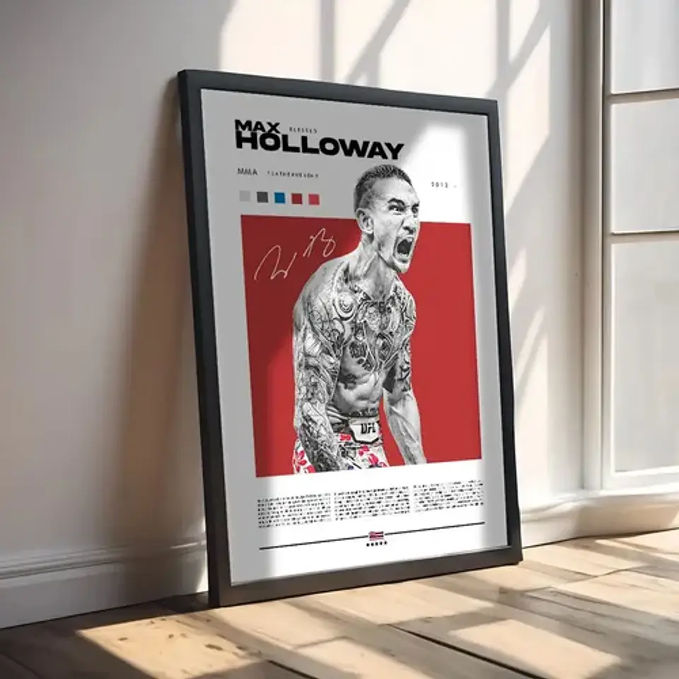 Cuadro Max Holloway Peleador Artes Marciales Ufc + Marco 2