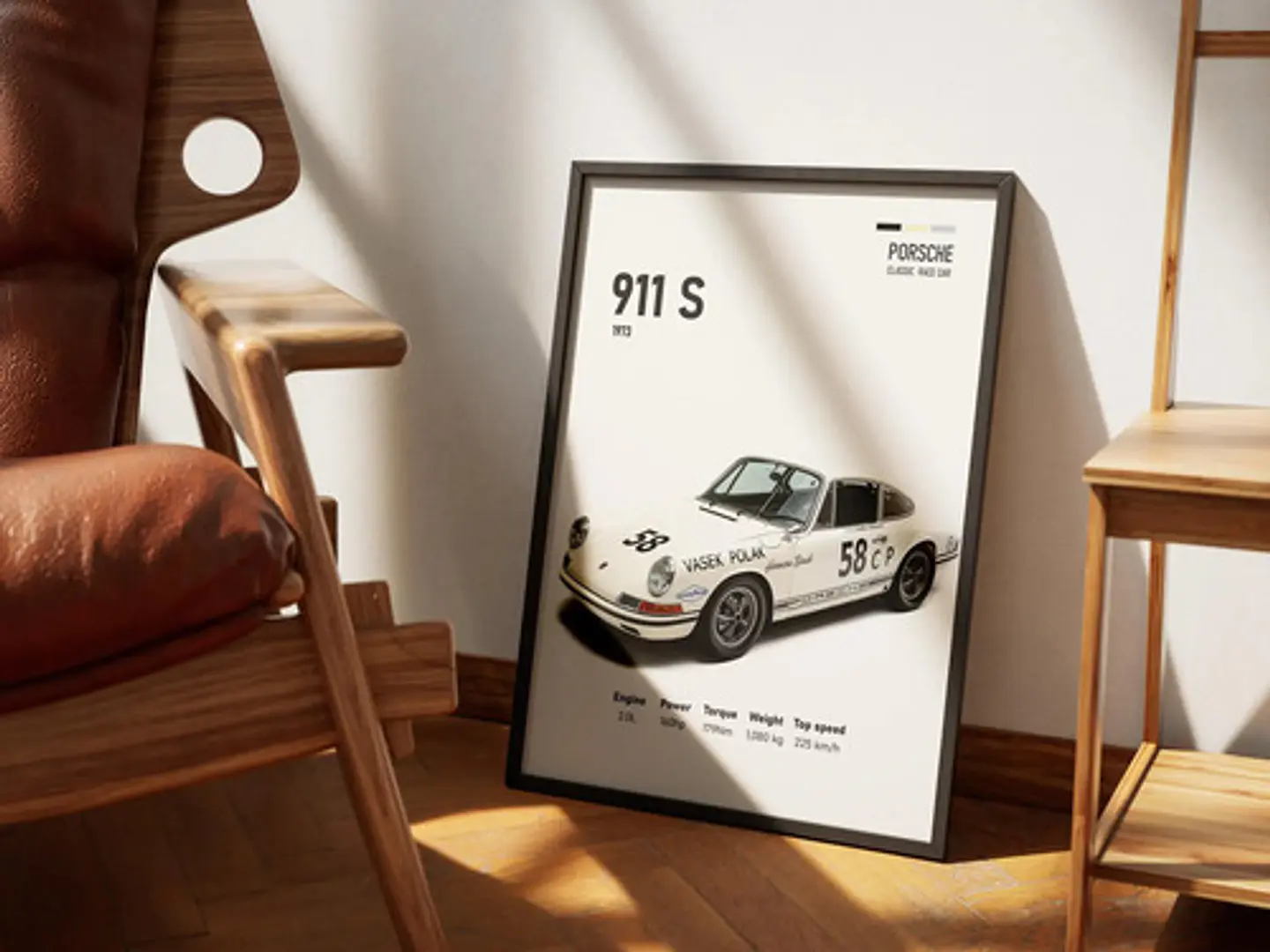 Cuadro Auto 1968 Porsche 911 S Deportivo + Marco 1