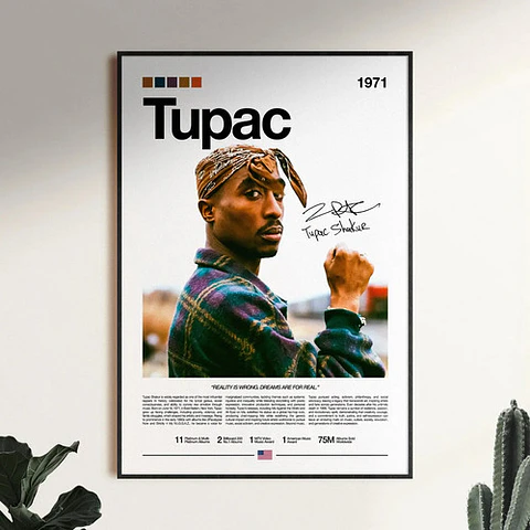 9 Cuadros De Tupac Shakur Rap 2pac Hip Hop 90 West Coast Rap