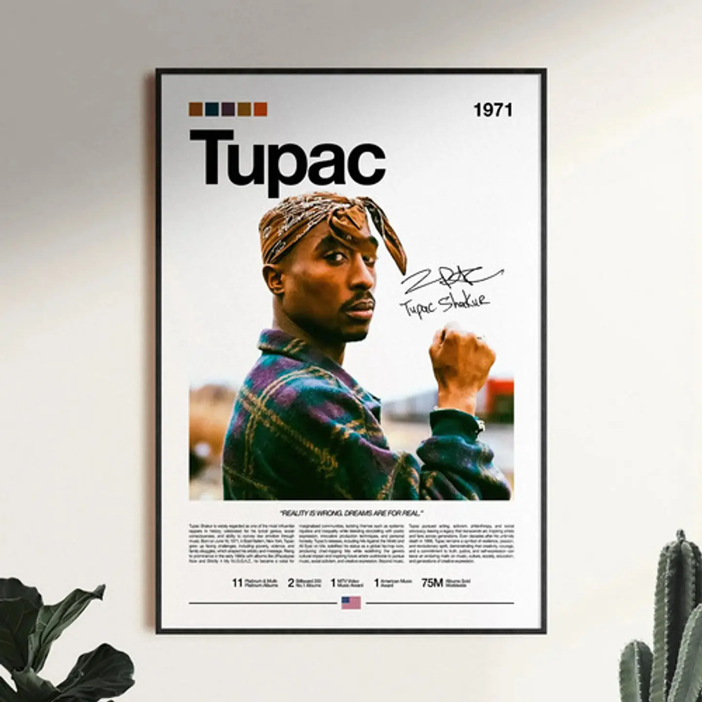 9 Cuadros De Tupac Shakur Rap 2pac Hip Hop 90 West Coast Rap 1