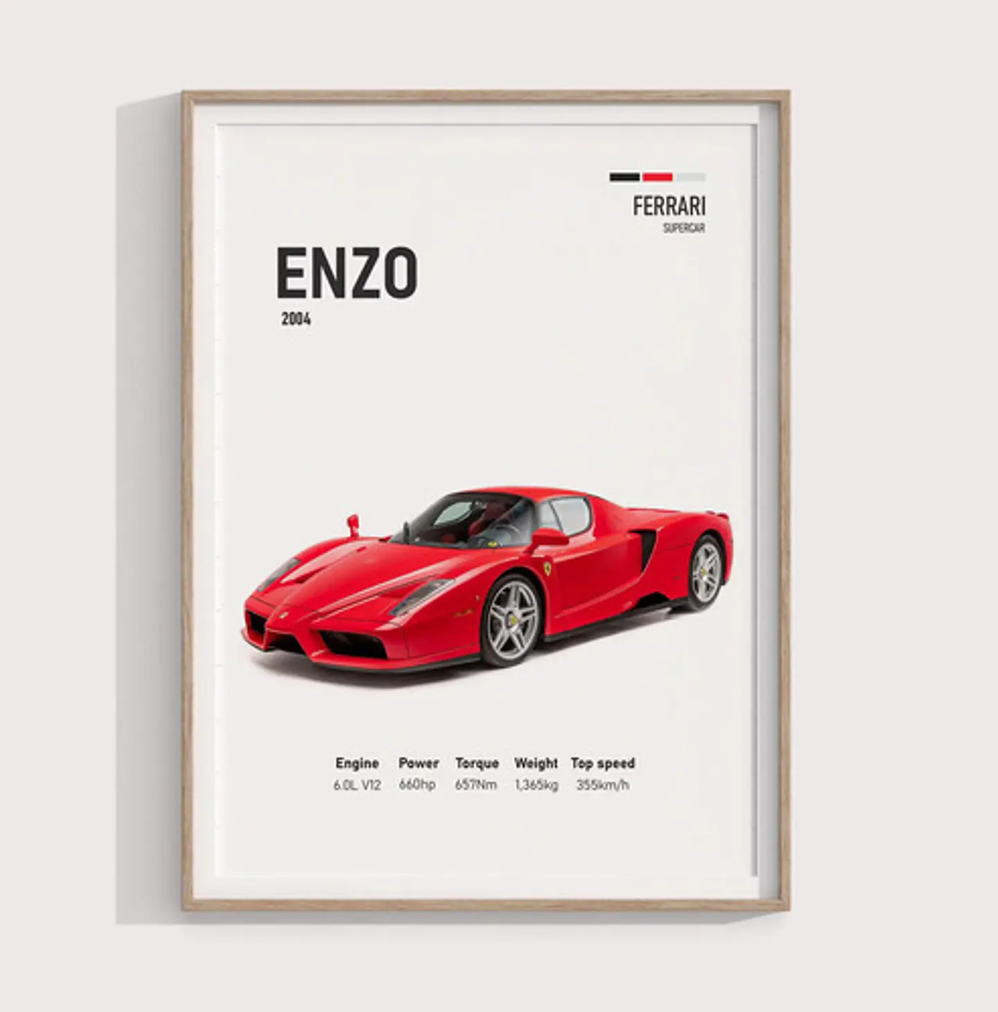 Cuadro Auto Ferrari Enzo Deportivo + Marco 1