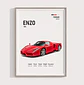 Cuadro Auto Ferrari Enzo Deportivo + Marco - Miniatura 1