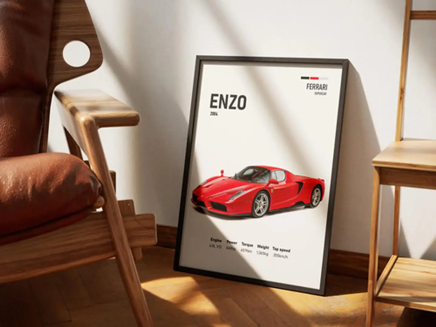 Cuadro Auto Ferrari Enzo Deportivo + Marco 2