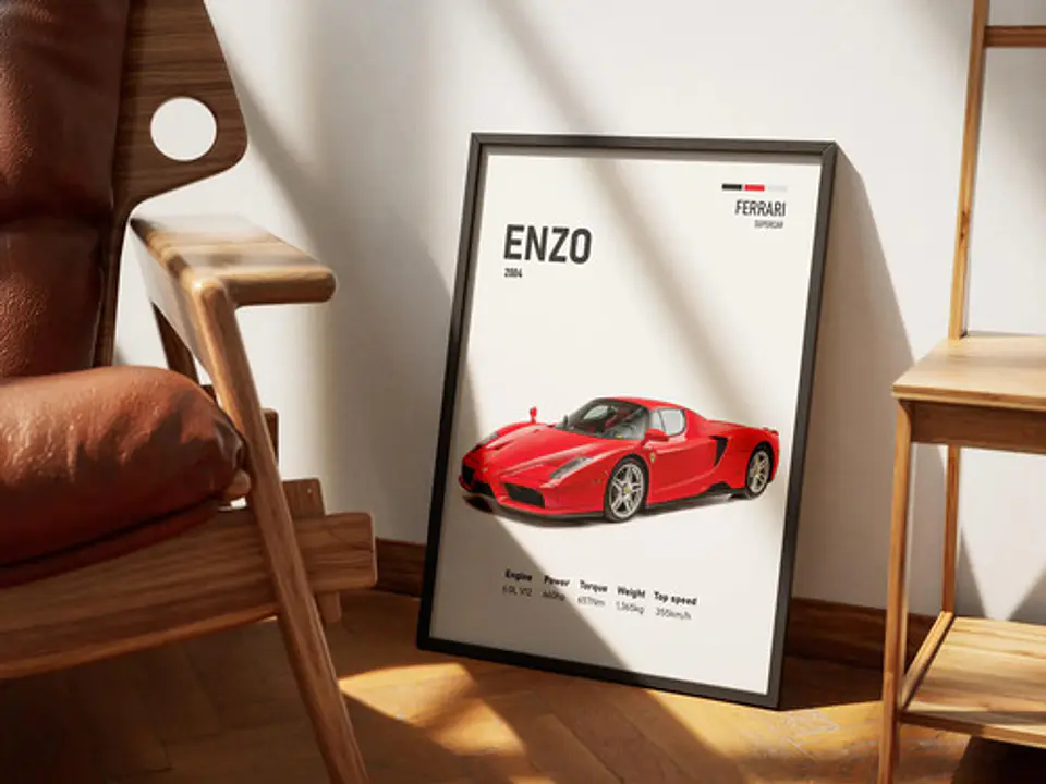 Cuadro Auto Ferrari Enzo Deportivo + Marco 2