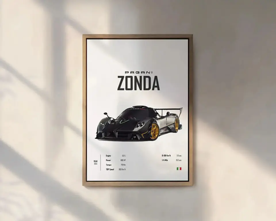 Cuadro Pagani Imola, Zonda, Bulide Y Huayra + Marco Negro 6