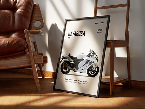 Cuadro Moto Suzuki Hayabusa Gsx1300r Deportivo + Marco
