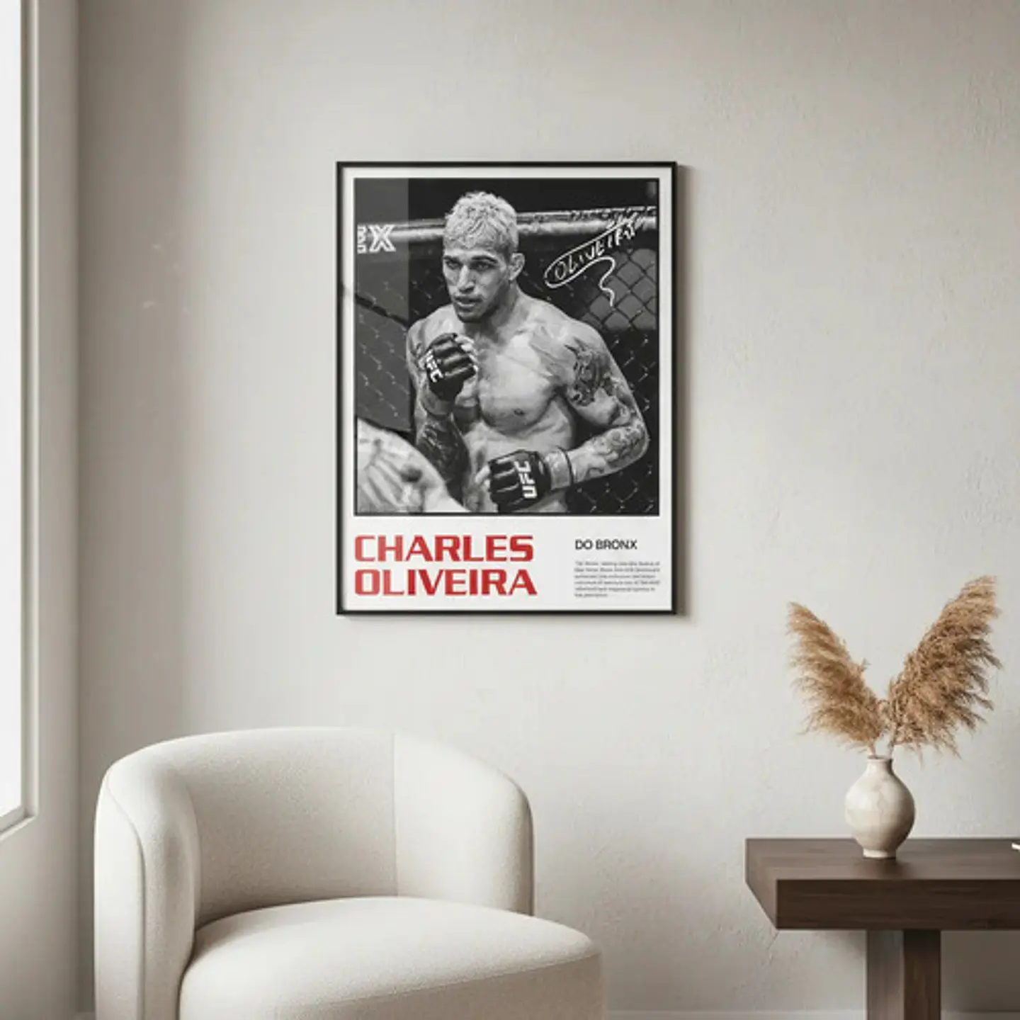 6 Cuadros De Peleador Charles Oliveira Ufc Jiu-jitsu + Marco 5