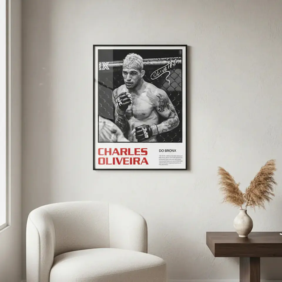 6 Cuadros De Peleador Charles Oliveira Ufc Jiu-jitsu + Marco 5