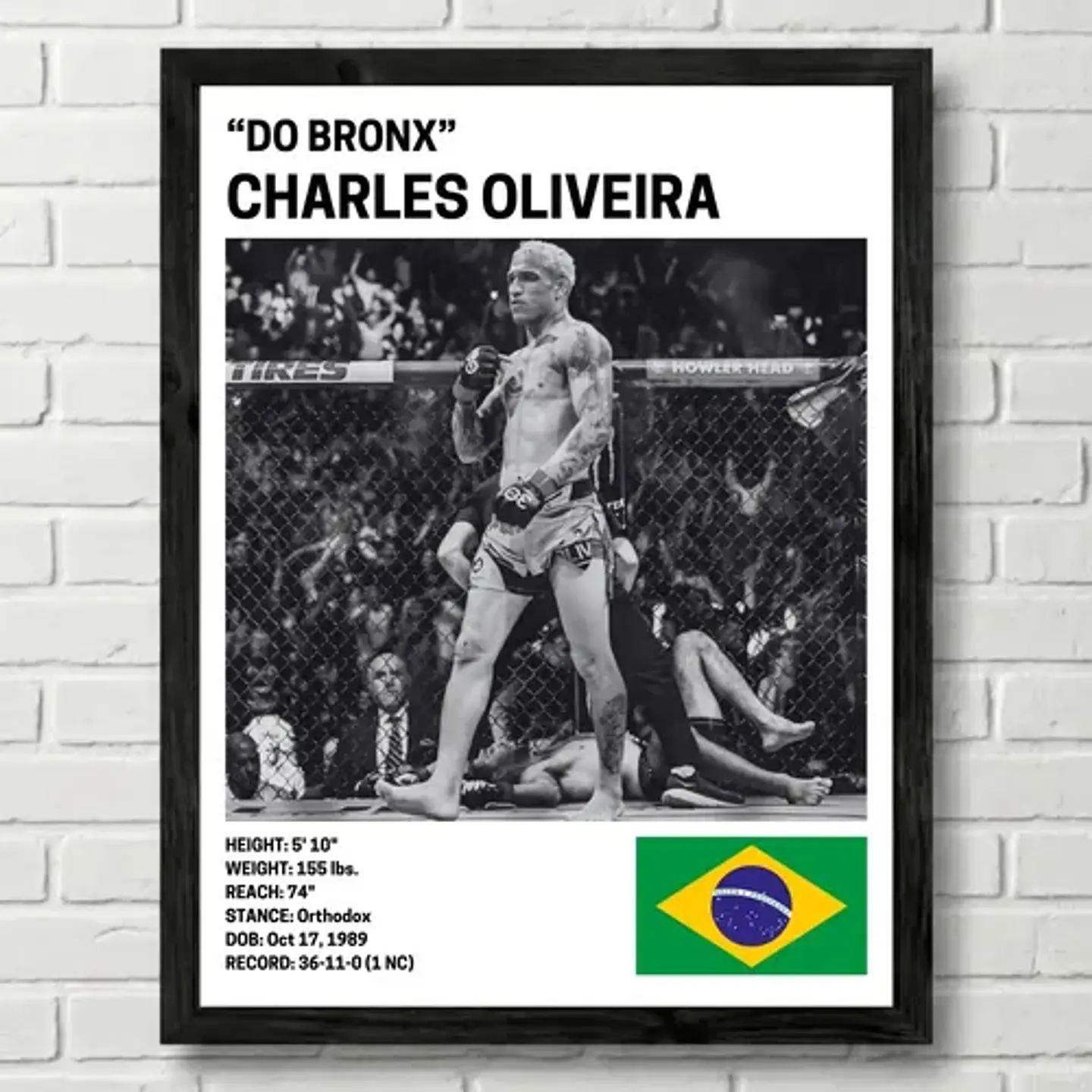 6 Cuadros De Peleador Charles Oliveira Ufc Jiu-jitsu + Marco 6