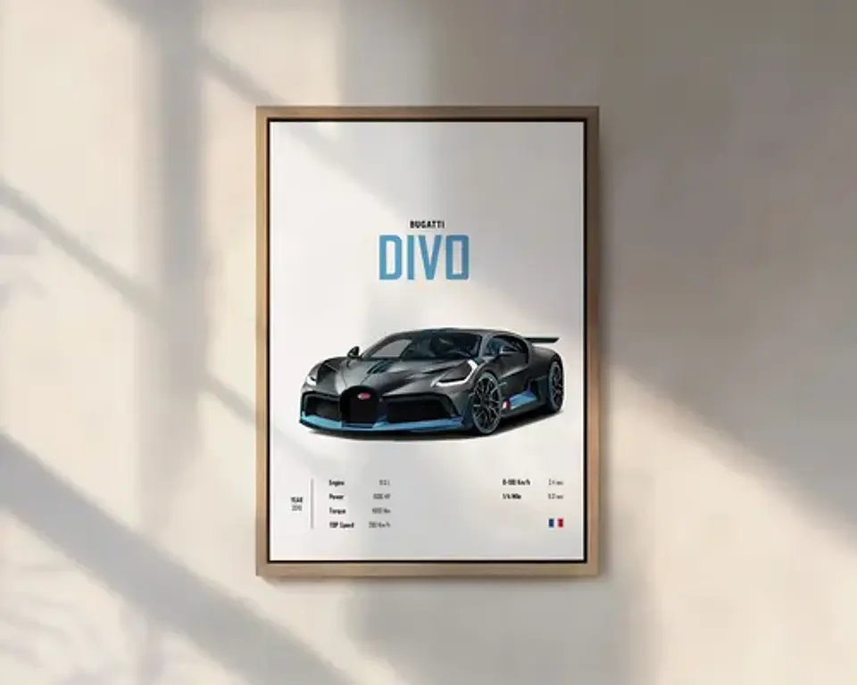 Cuadro Bugatti Chiron, Veyron, La Voiture Noire Y Divo 3