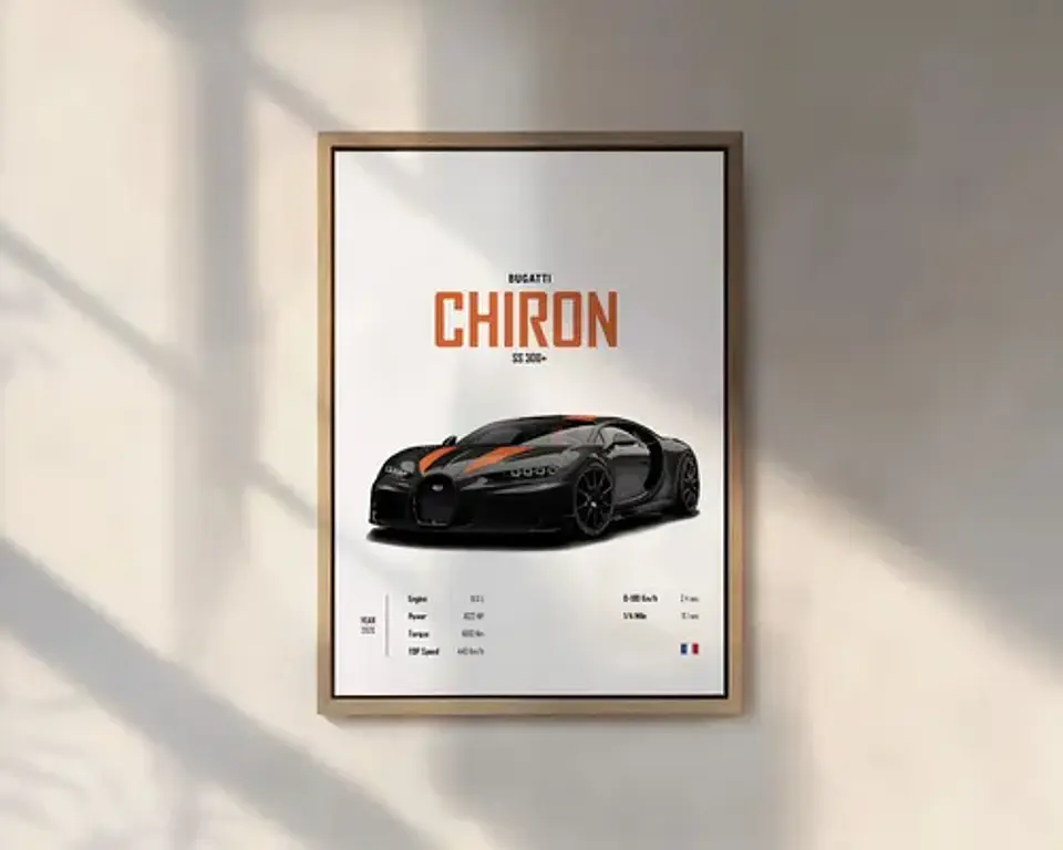 Cuadro Bugatti Chiron, Veyron, La Voiture Noire Y Divo 4