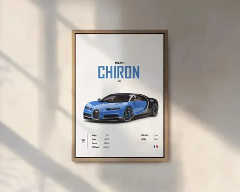 Cuadro Bugatti Chiron, Veyron, La Voiture Noire Y Divo 5