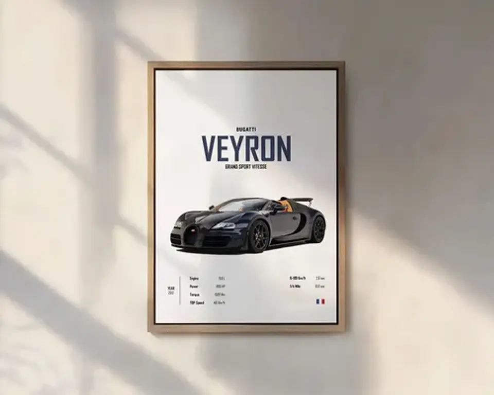 Cuadro Bugatti Chiron, Veyron, La Voiture Noire Y Divo 6