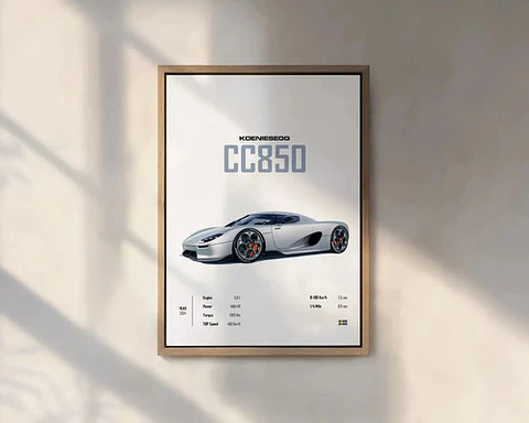 Cuadros Auto Koenigsegg Agera Rs Deportivo + Marco Negro