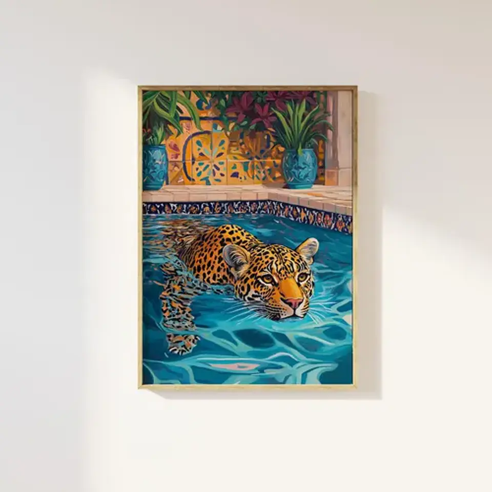 7 Cuadros De Leopardo Animal Decoración Felino Living 2
