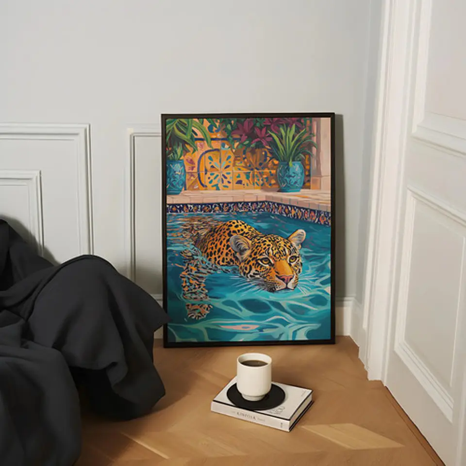 7 Cuadros De Leopardo Animal Decoración Felino Living 3