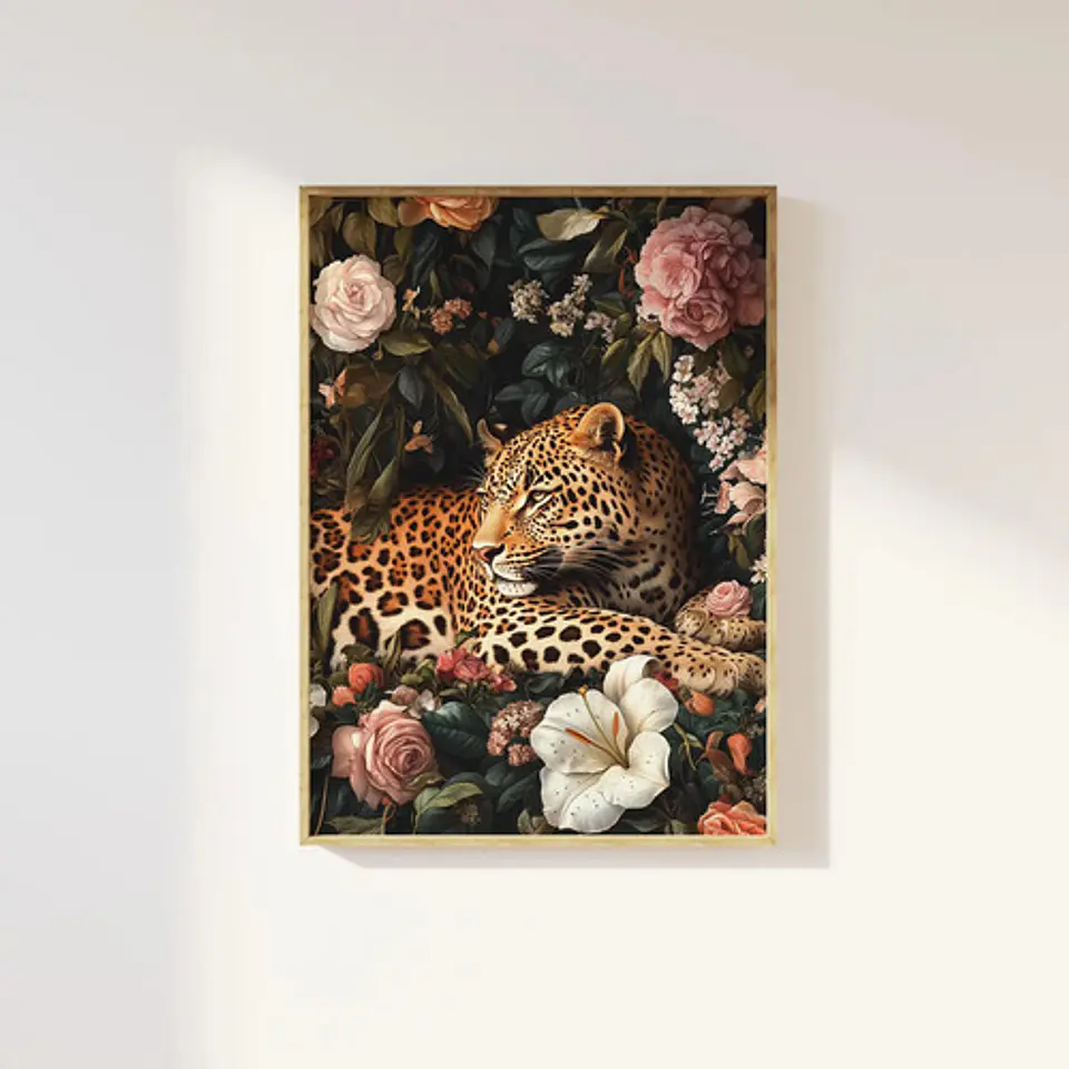 7 Cuadros De Leopardo Animal Decoración Felino Living 7