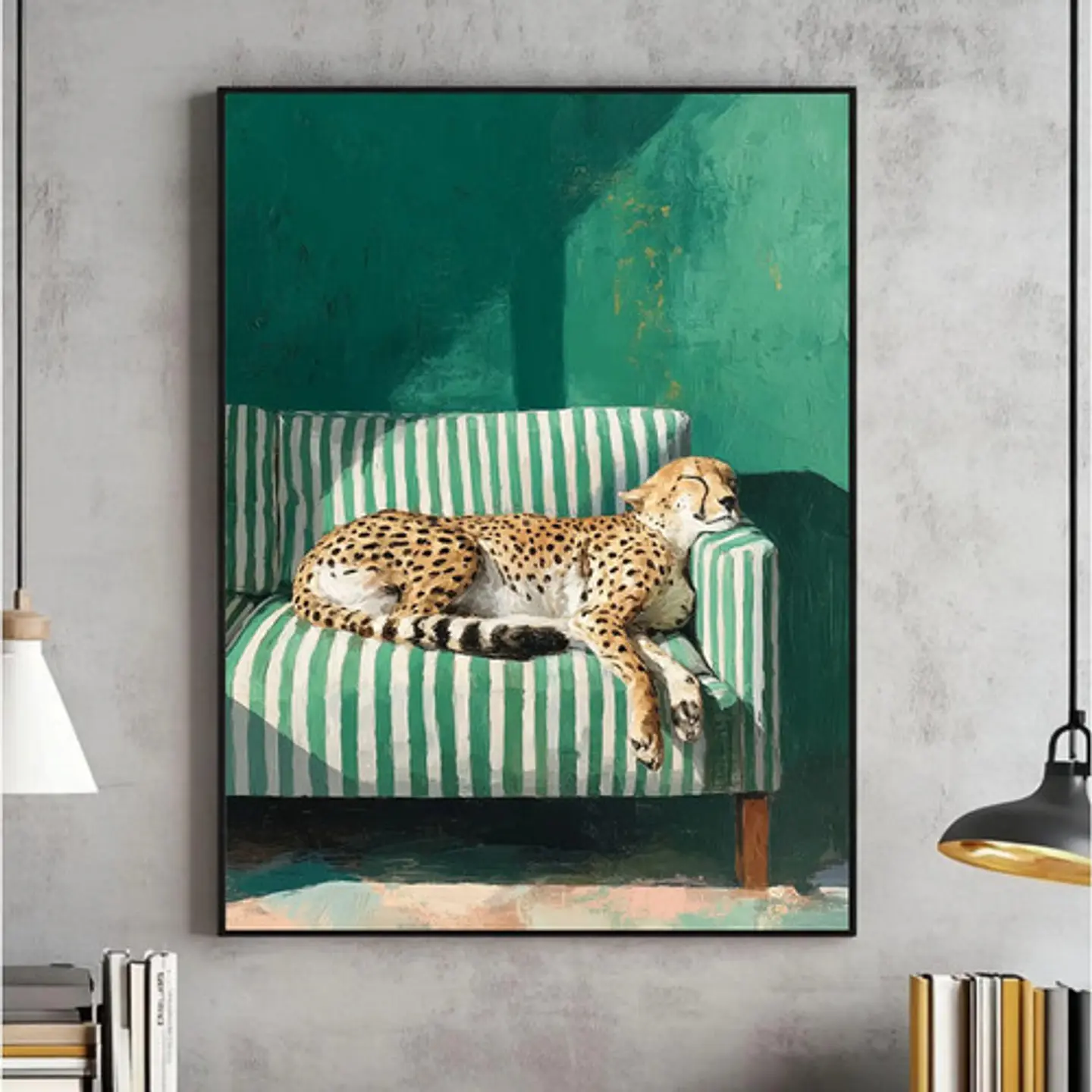 7 Cuadros De Leopardo Animal Decoración Felino Living 9