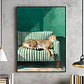 7 Cuadros De Leopardo Animal Decoración Felino Living - Miniatura 9