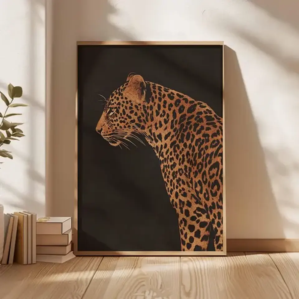 7 Cuadros De Leopardo Animal Decoración Felino Living 10
