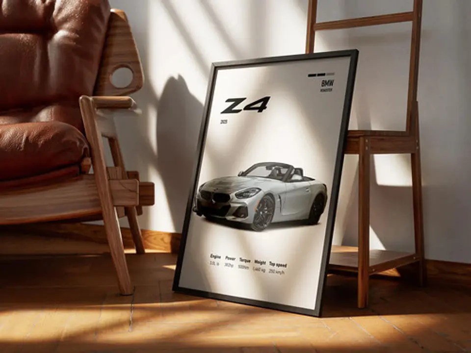 Cuadro Auto Bmw Z4 Deportivo + Marco 3