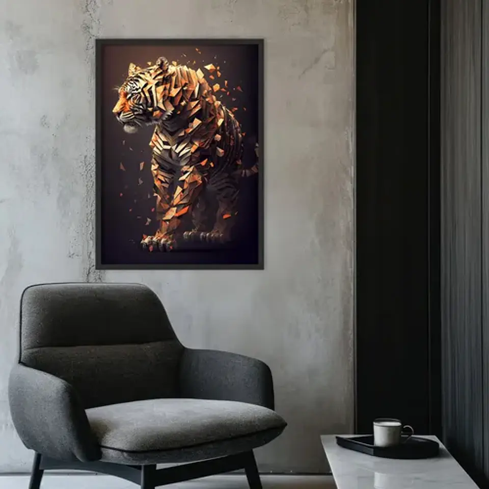 9 Cuadros Animales Salvajes Estilo Geométrico Tendencia 7