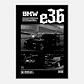 Cuadro Auto Bmw E36 Unico Night Deportivo + Marco - Miniatura 2