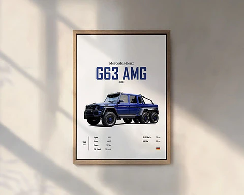 Cuadro Mercedes G63 6x6 Amg  Deportivo + Marco Negro