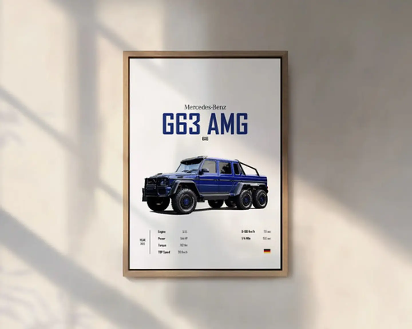 Cuadro Mercedes G63 6x6 Amg  Deportivo + Marco Negro 1