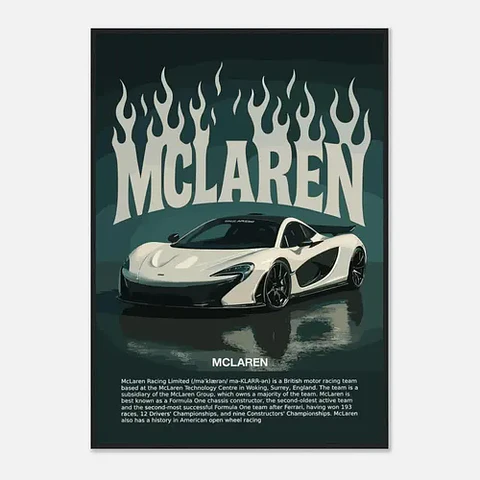 Cuadro Auto Mclaren P1 Especial Deportivo + Marco