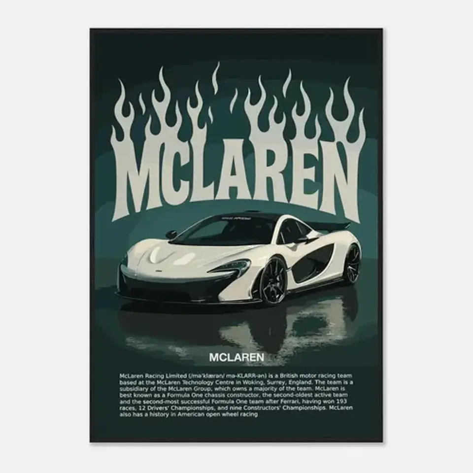 Cuadro Auto Mclaren P1 Especial Deportivo + Marco 2