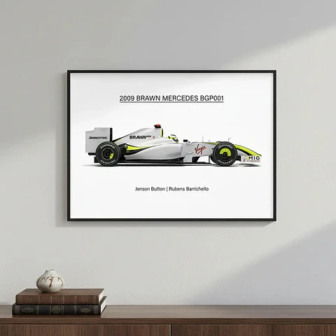 8 Cuadros Auto F1 Leyendas Fórmula 1 Especial + Marco Negro