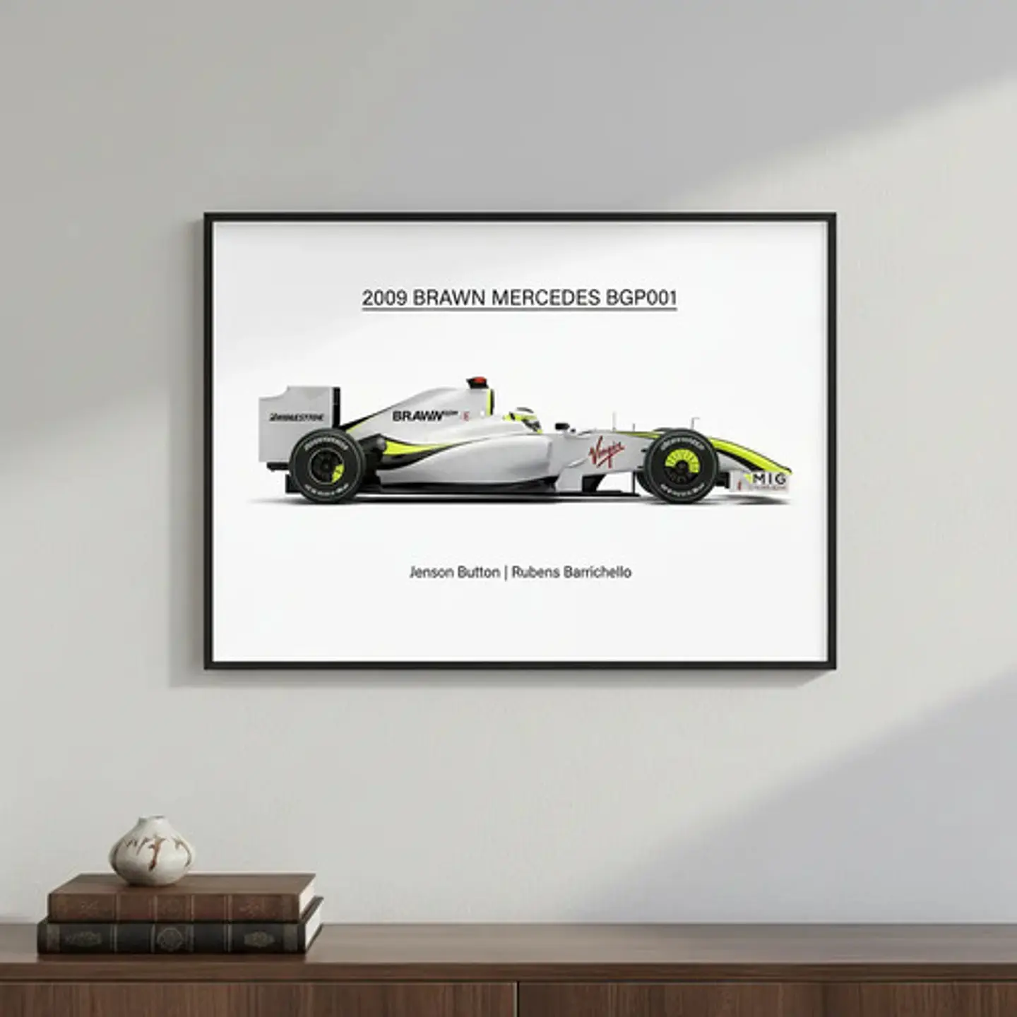 8 Cuadros Auto F1 Leyendas Fórmula 1 Especial + Marco Negro 1