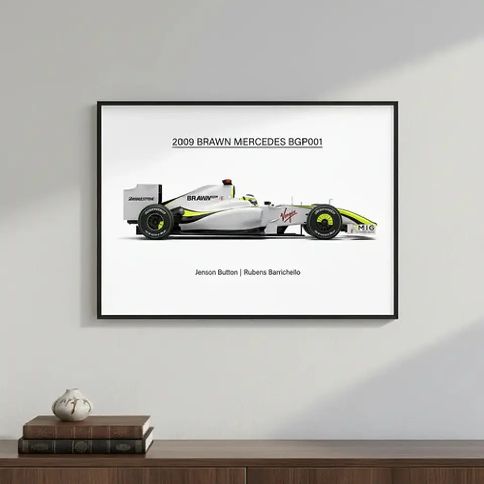 8 Cuadros Auto F1 Leyendas Fórmula 1 Especial + Marco Negro 1