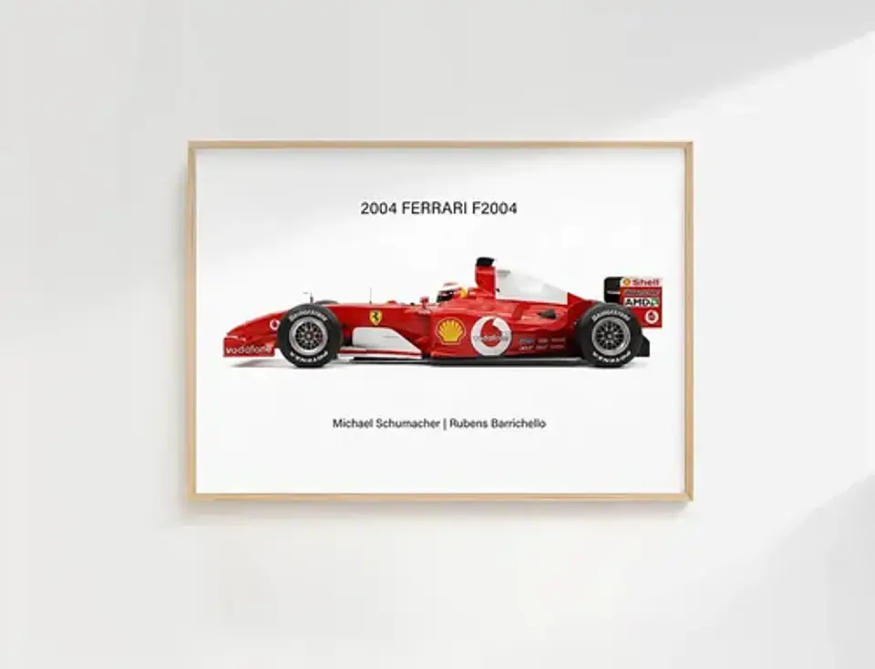 8 Cuadros Auto F1 Leyendas Fórmula 1 Especial + Marco Negro 4