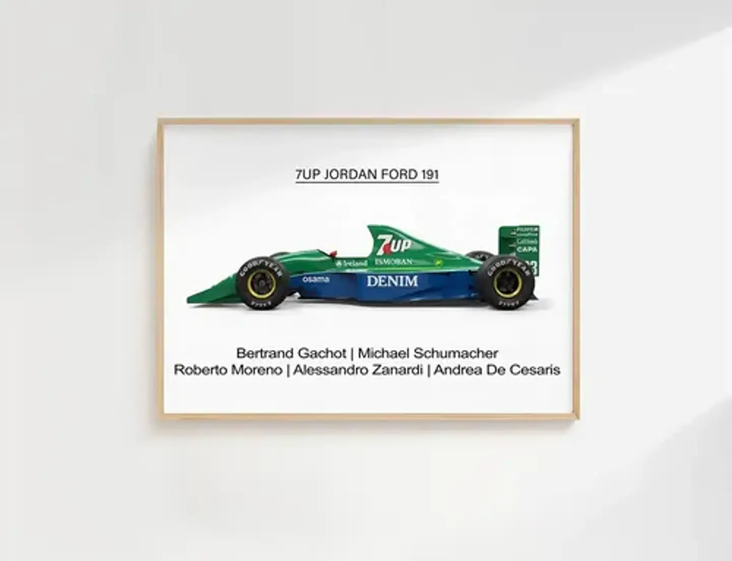 8 Cuadros Auto F1 Leyendas Fórmula 1 Especial + Marco Negro 8