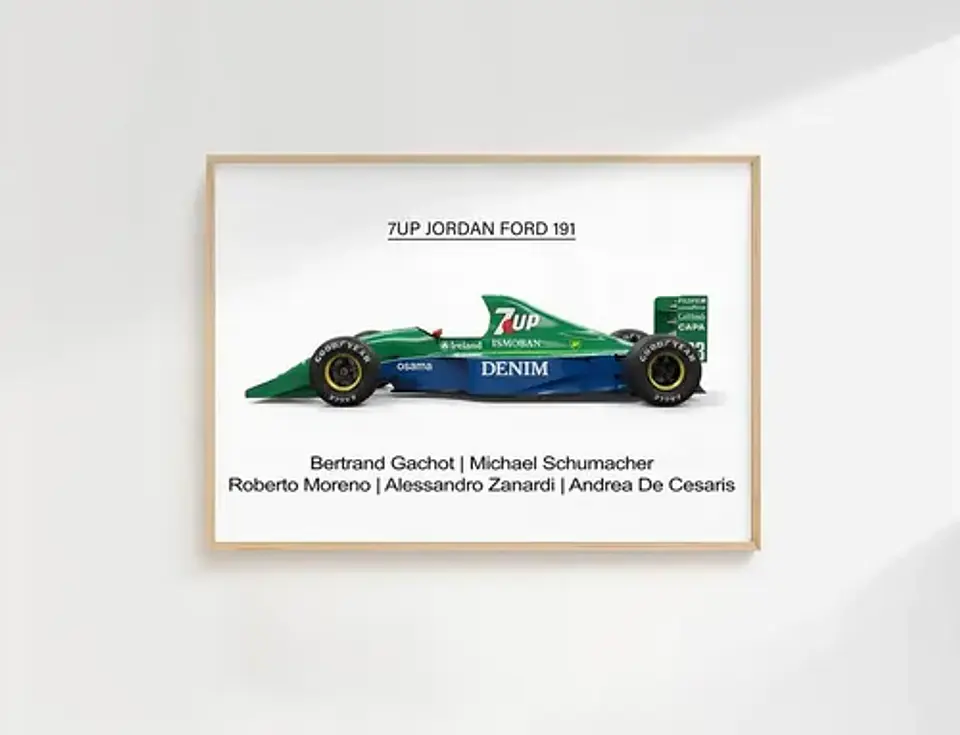 8 Cuadros Auto F1 Leyendas Fórmula 1 Especial + Marco Negro 8