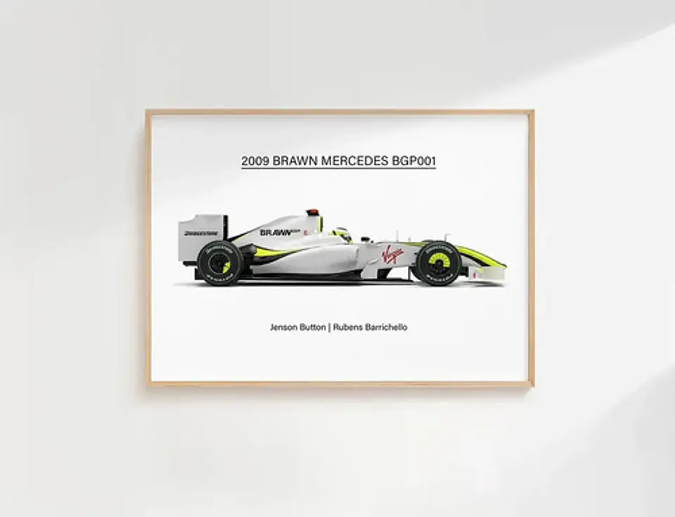 8 Cuadros Auto F1 Leyendas Fórmula 1 Especial + Marco Negro 10
