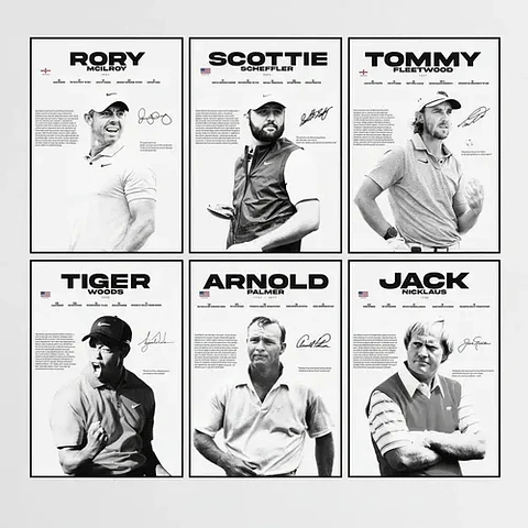 6 Cuadros Golf De Nicklaus, Woods, Scheffler, Mcilroy,palmer
