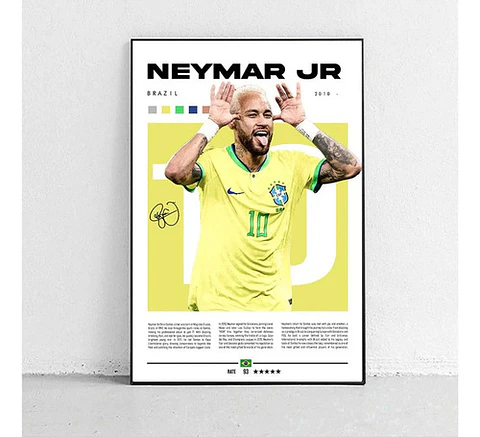 4 Cuadros De Futbol Neymar Jr Psg, Brasil, Santos, Barcelona