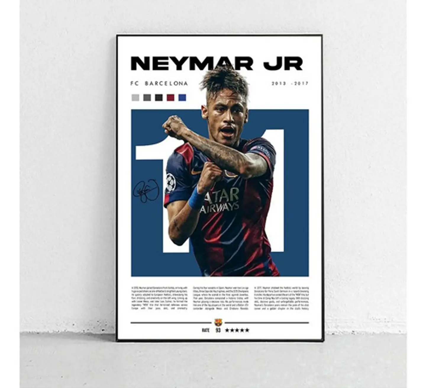 4 Cuadros De Futbol Neymar Jr Psg, Brasil, Santos, Barcelona 3