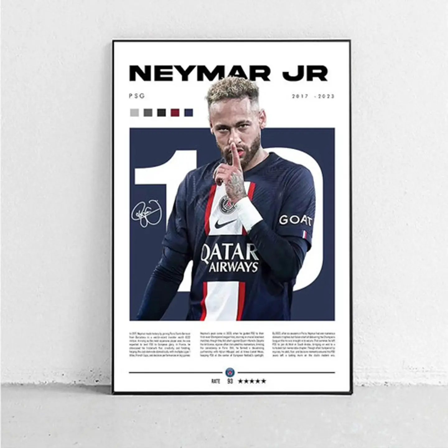 4 Cuadros De Futbol Neymar Jr Psg, Brasil, Santos, Barcelona 5